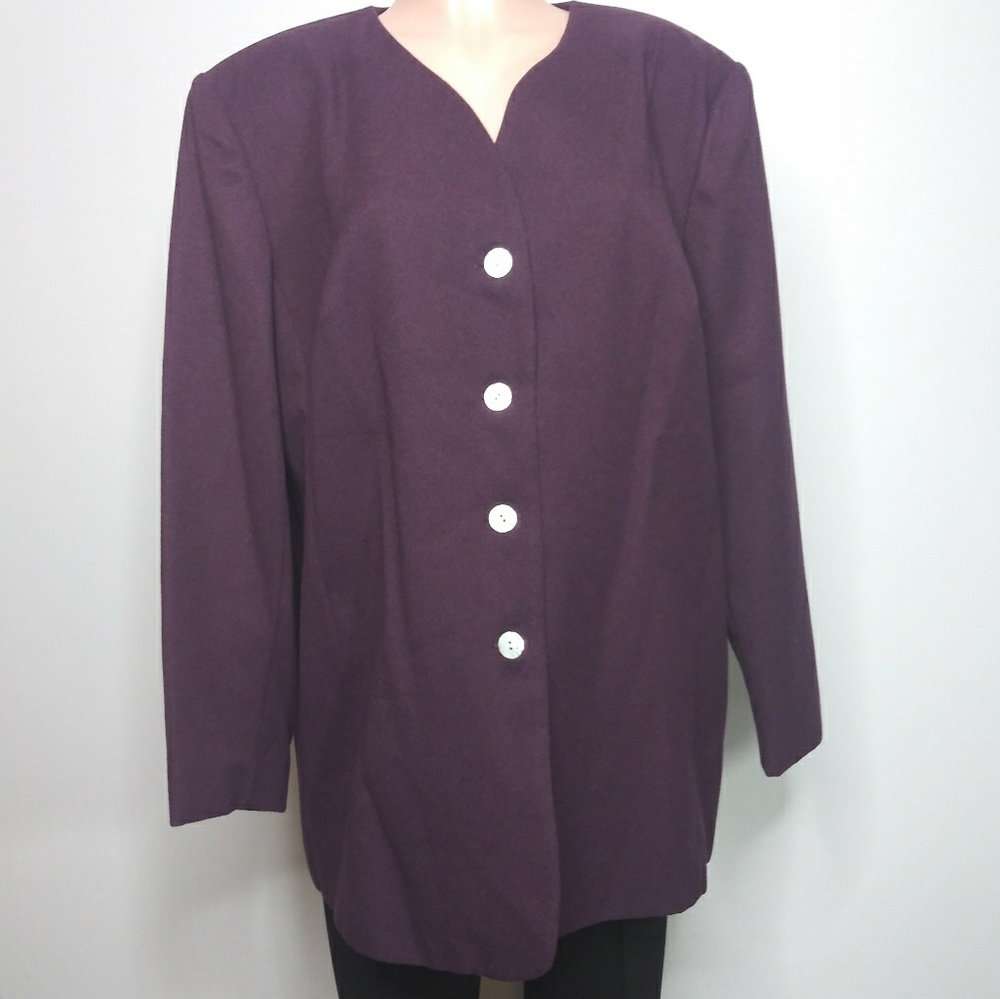 Tribeca Studio Purple Blazer Jacket Size 18W